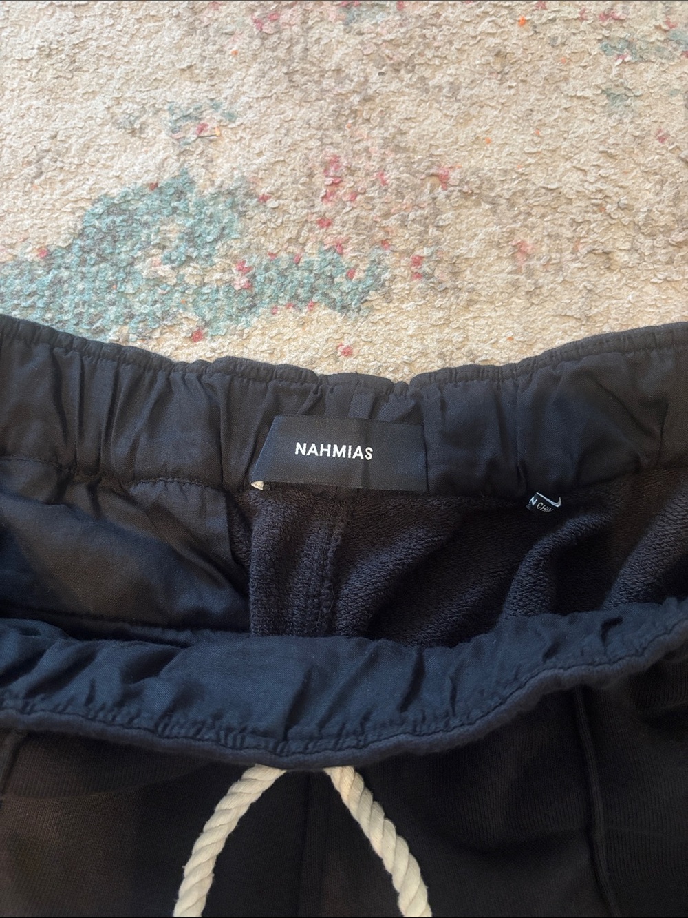 Nahmias Black Men's Fleece-Lined Joggers with Drawstring Waist
